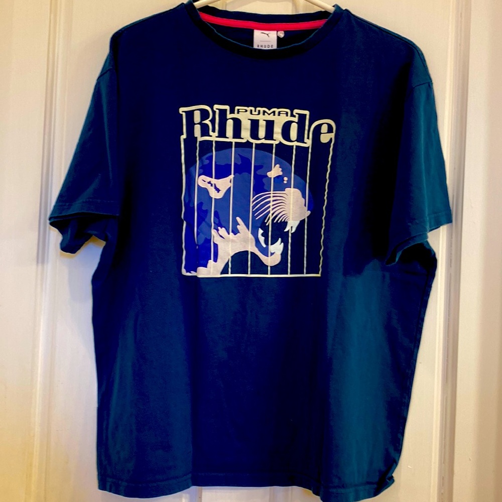 Rhude x Puma short sleeve blue shirt
